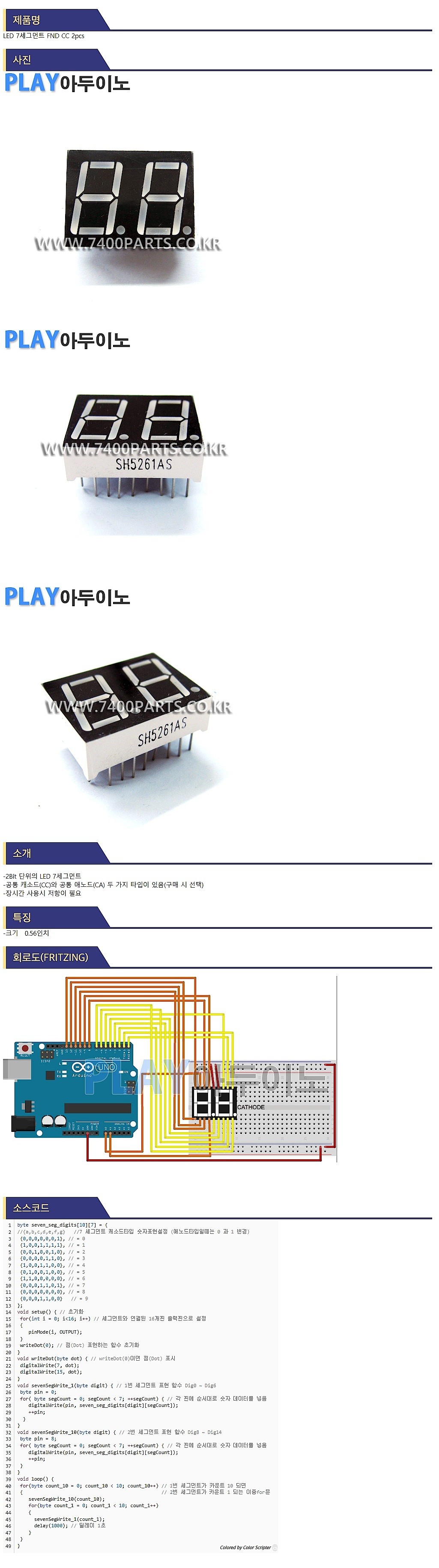 LED 7세그먼트 FND CC (D25-2)_상세페이지