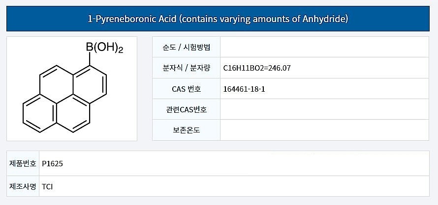 1-Pyreneboronic Acid (contains varying amounts of Anhydride)_상세페이지