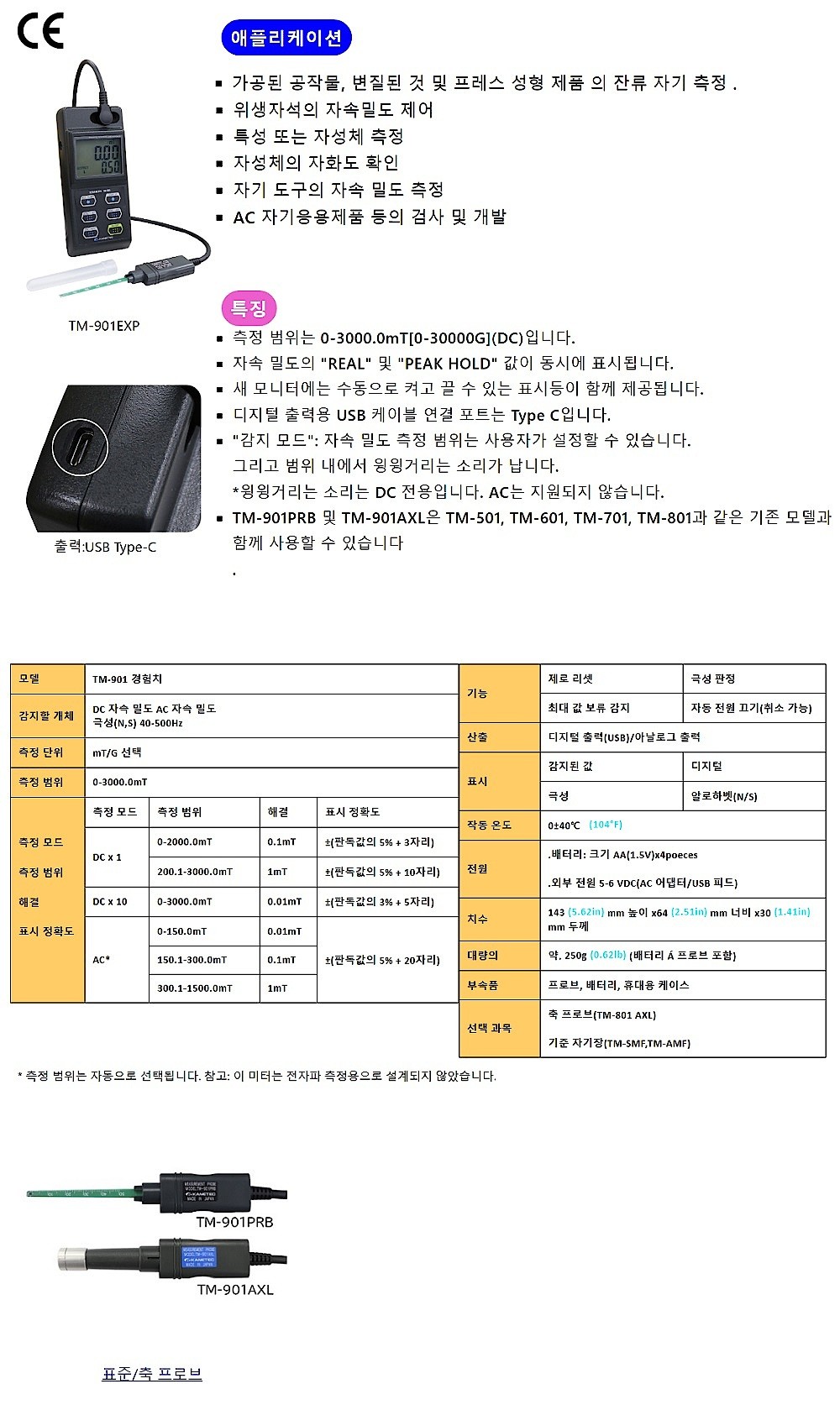 가우스미터 (TM-901EXP)_상세페이지