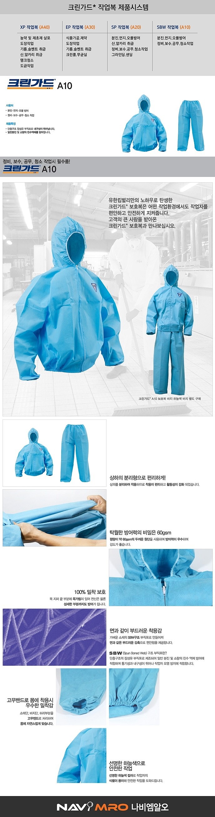 투피스 작업복 (A10 SB/분리형)_상세페이지