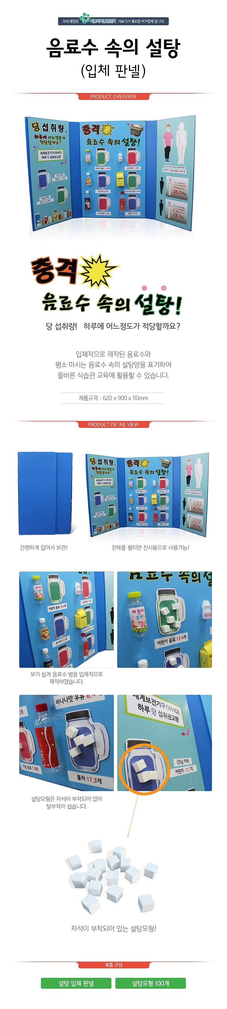 음료수 속의 설탕 입체 판넬_상세페이지