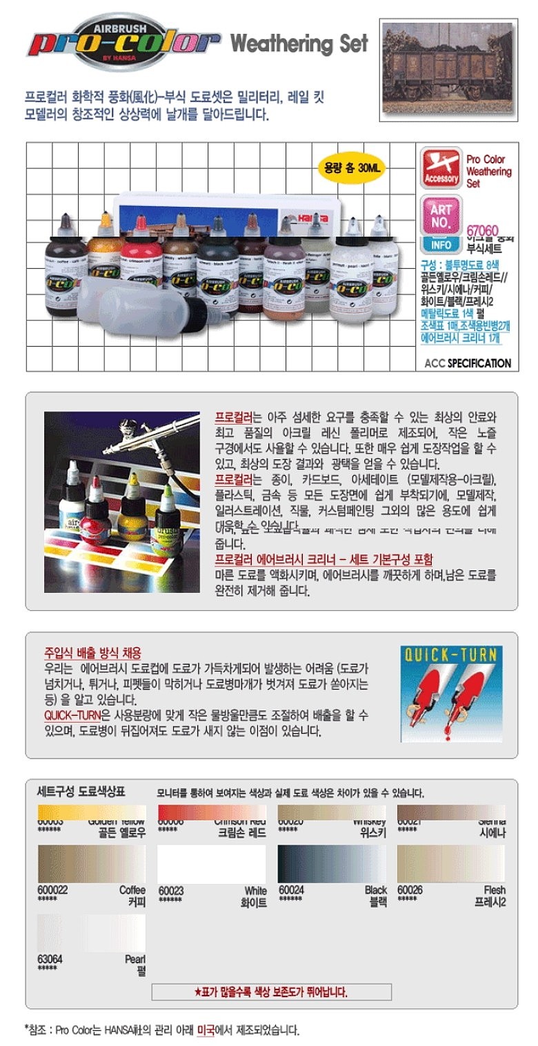프로컬러 아크릴 세트 (풍화부식)_상세페이지