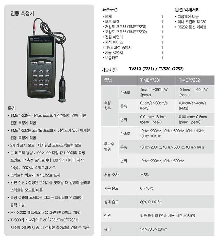 진동 측정계 (TV310)_상세페이지