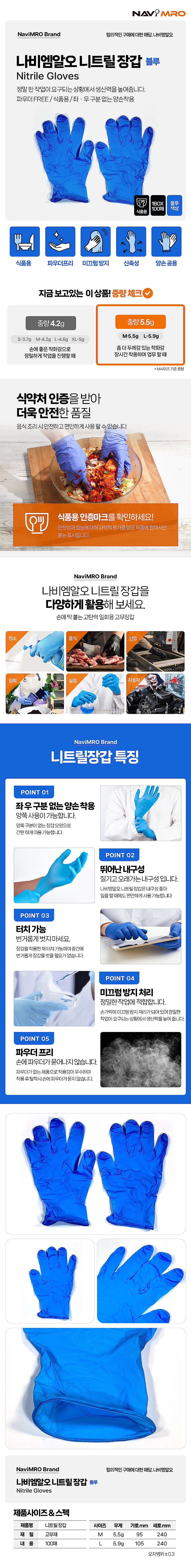 니트릴 장갑 (블루_5.5g)_상세페이지