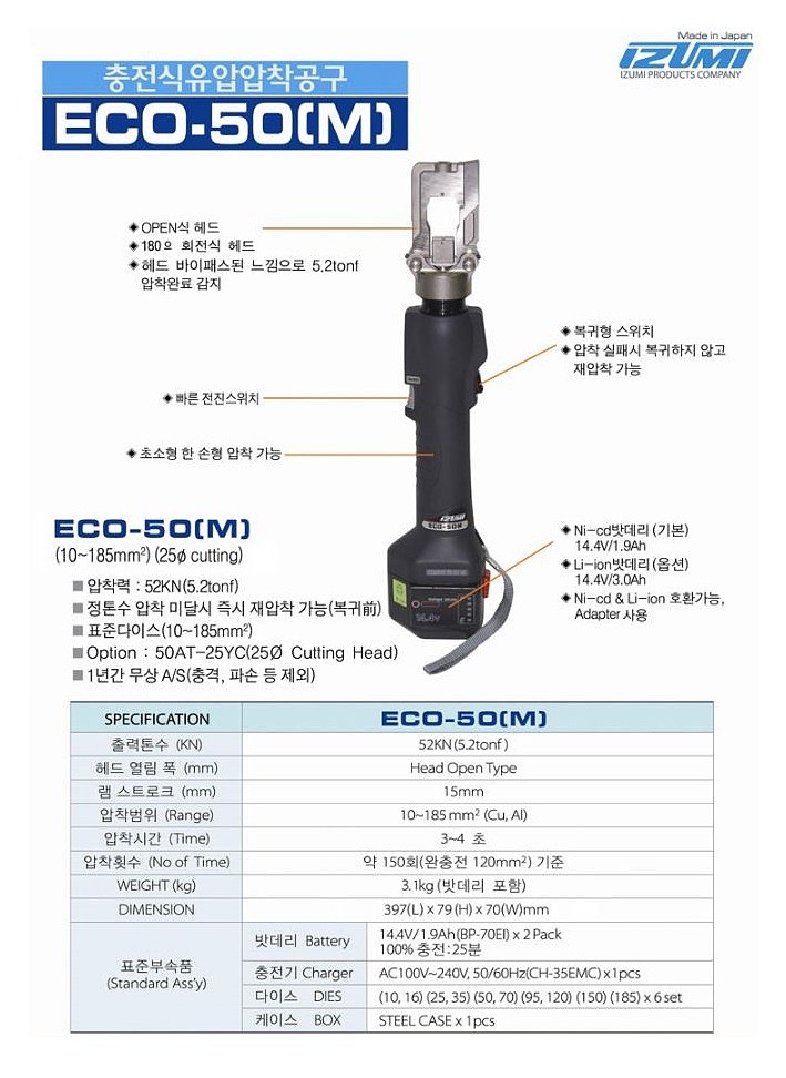 충전 유압 압착기 (ECO-50(M))_상세페이지