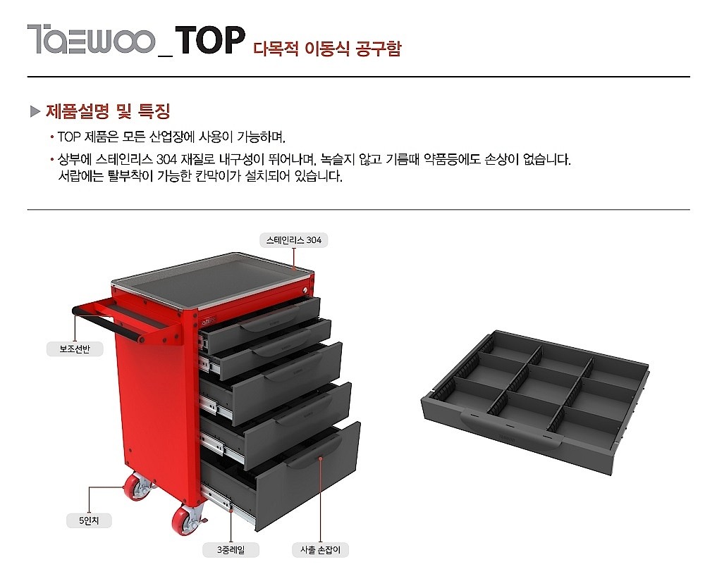 다목적 이동식 공구함 (TOP-1SR-P)_상세페이지
