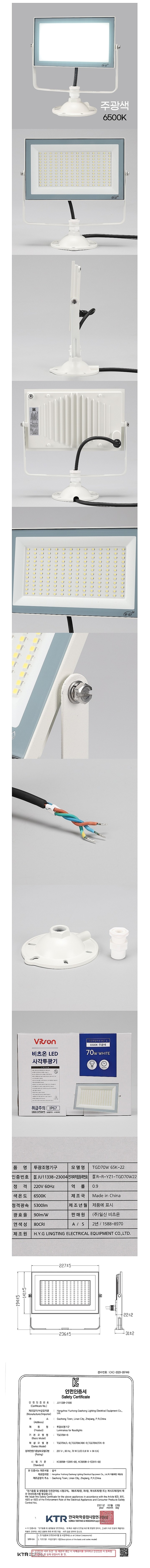 LED 사각 투광기 W2 (30~100W, 노출형, 화이트)_상세페이지