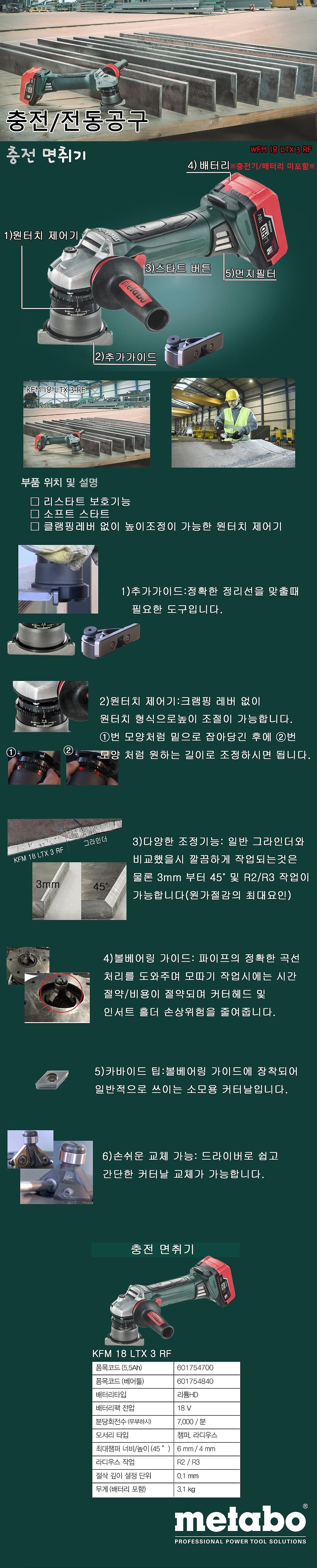 충전 18V 면취기 (KFM 18 LTX 3 RF / 베어툴)_상세페이지