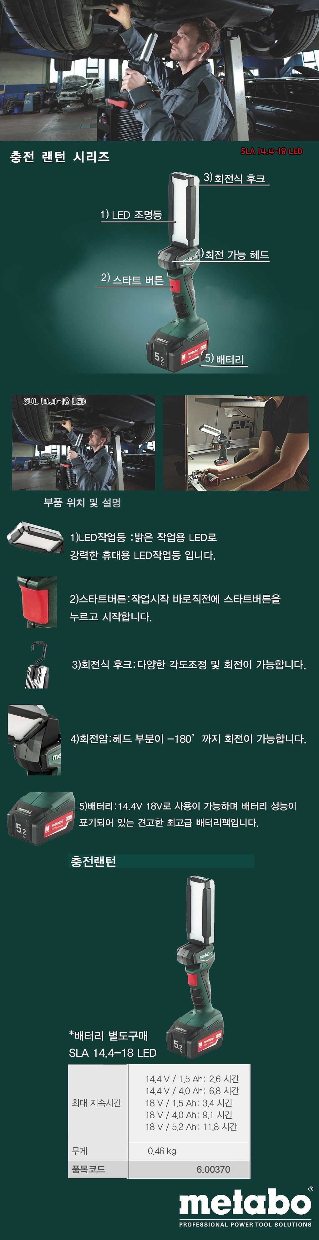 충전 랜턴 (SLA 14.4-18 LED / 베어툴)_상세페이지