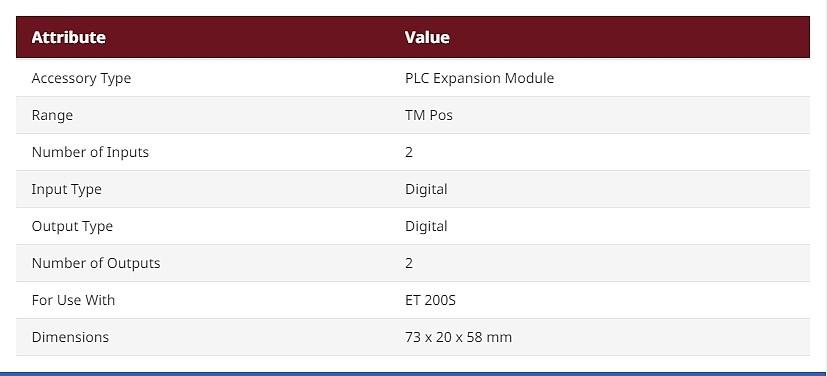 PLC Expansion Module for use with ET 200S, 73 x 20 x 58 mm, Digital, Digital, 24 V, TM Pos (6ES7138-6DB00-0BB1)_상세페이지