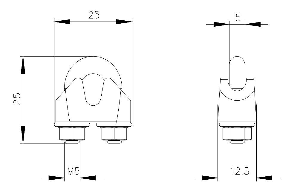 Steel 4mm Diameter Wire Rope Clamp (3SE7942-1AA)_상세페이지
