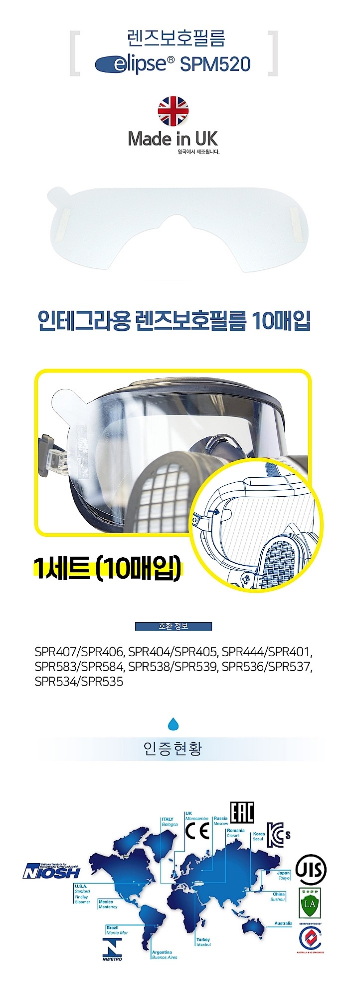 고글 일체형 렌즈 보호 필름 (SPM520)_상세페이지