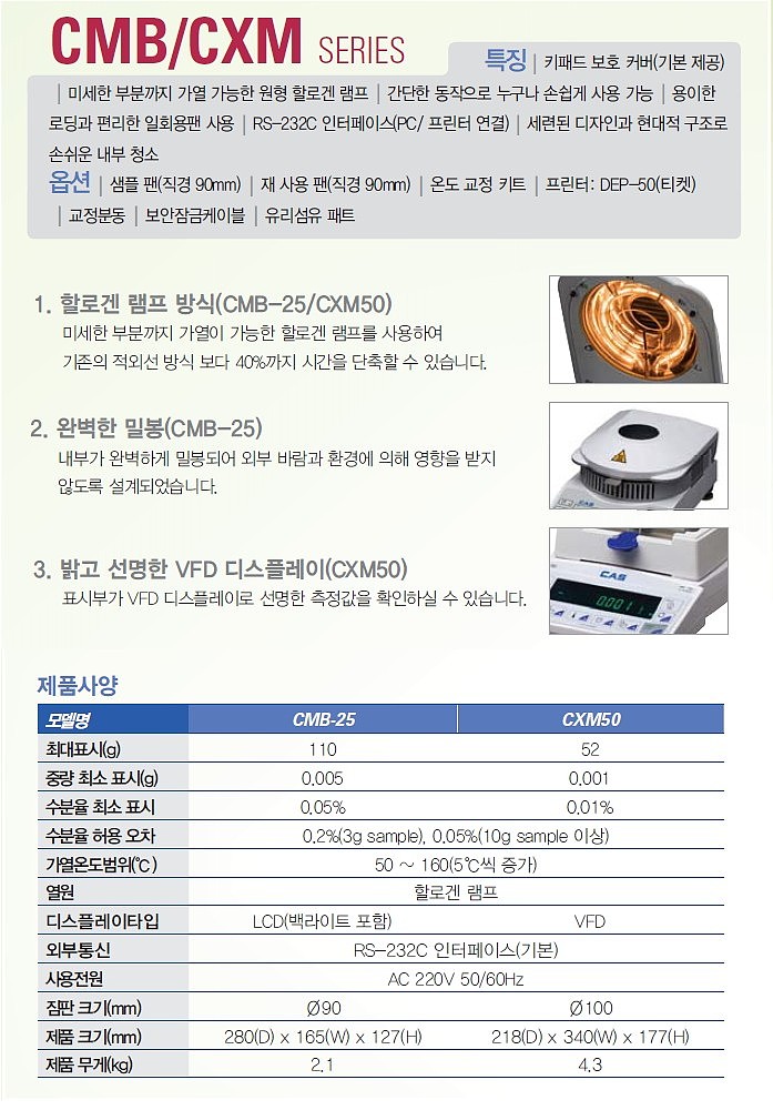 고정밀 수분 분석기 (CXM50)_상세페이지