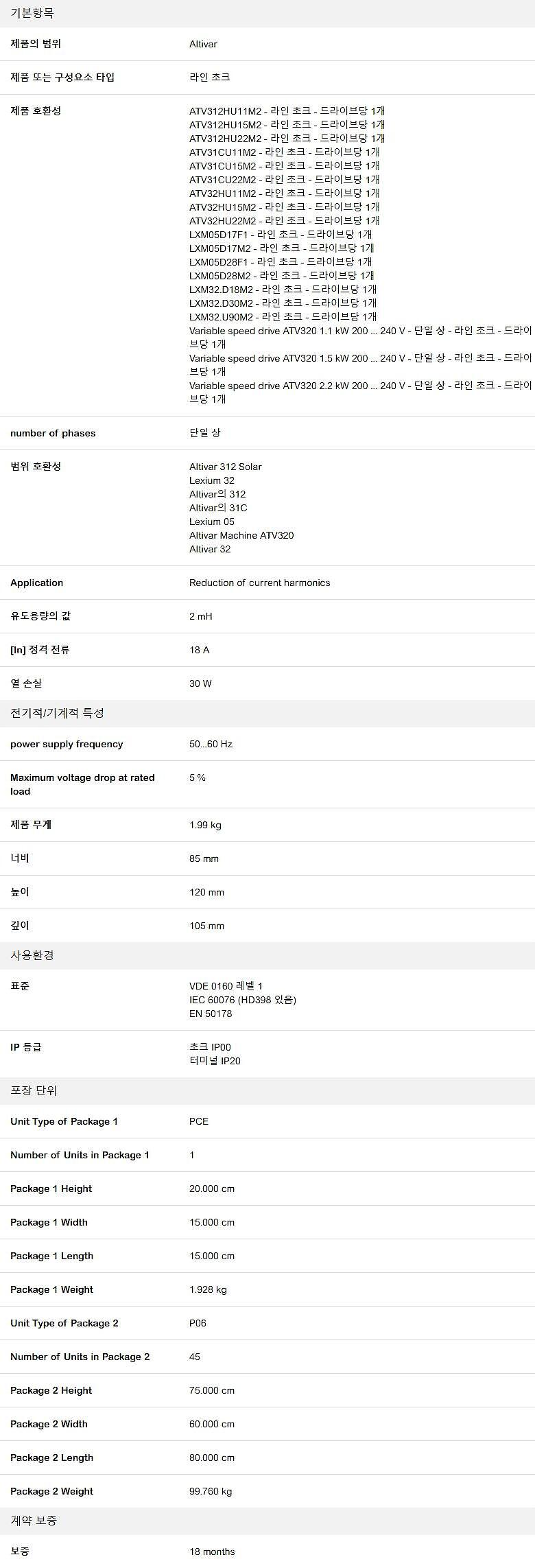 서보 드라이브 & 모터 (VZ1L018UM20)_상세페이지