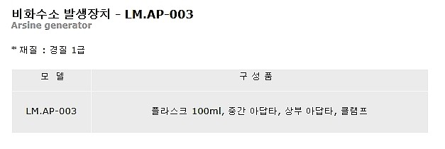 비화수소 발생장치 (LM.AP-003)_상세페이지