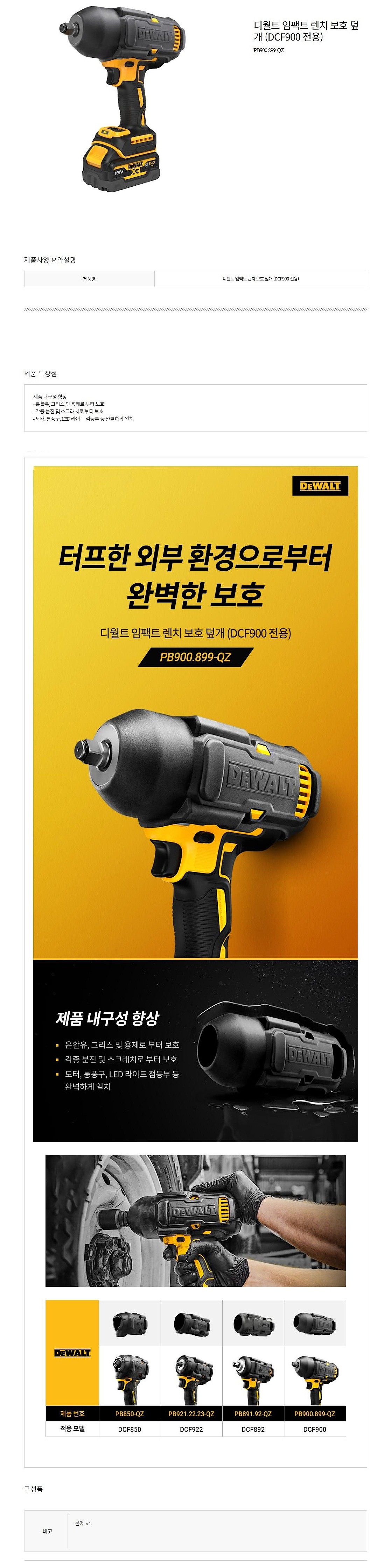 임팩트 렌치 보호 덮개 (PB900.899-QZ / DCF900 전용)_상세페이지