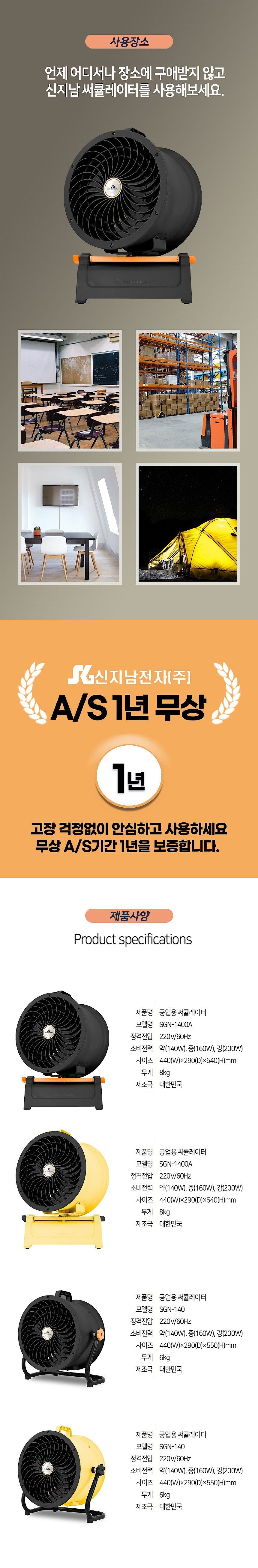 써큘레이터 (SGN-1400A / 회전형)_상세페이지