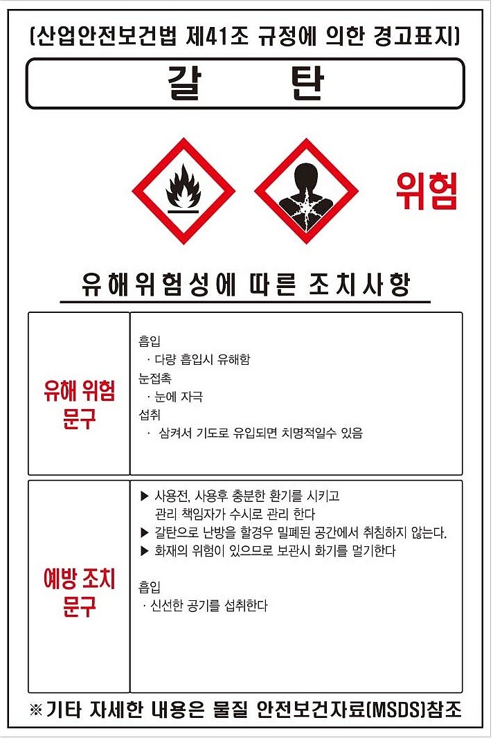 물질안전보건표지 (갈탄)_상세페이지