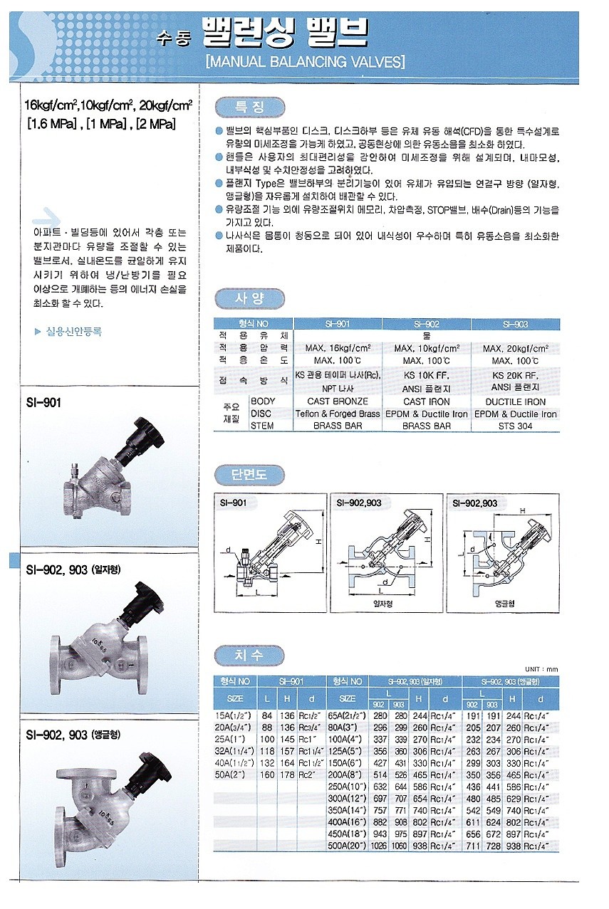 수동밸런싱밸브 (SI-901)_상세페이지