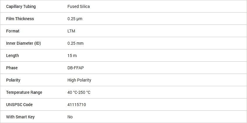 J&W DB-FFAP 5975T 컬럼 모듈 (DB-FFAP,15M,0.25MM,0.25UM,5975T COLMOD)_상세페이지