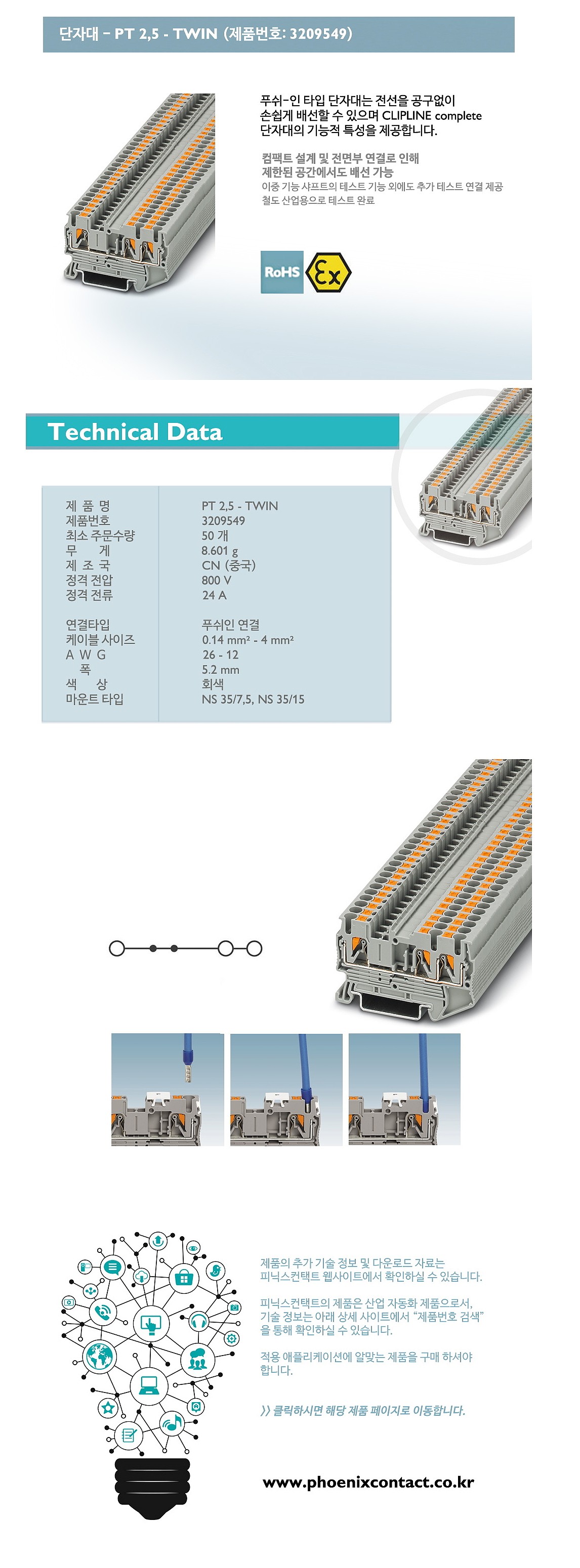 푸쉬인타입 단자대(PT 2,5-TWIN)_상세페이지
