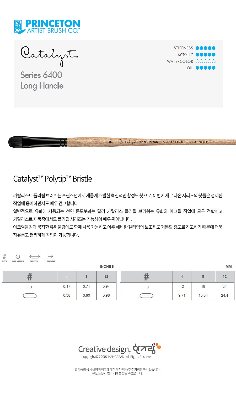 폴리팁 브러쉬 (6400 Series / Short Filbert)_상세페이지