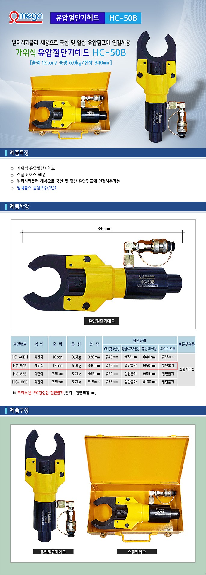 유압 절단기 헤드 (HC-50B)_상세페이지
