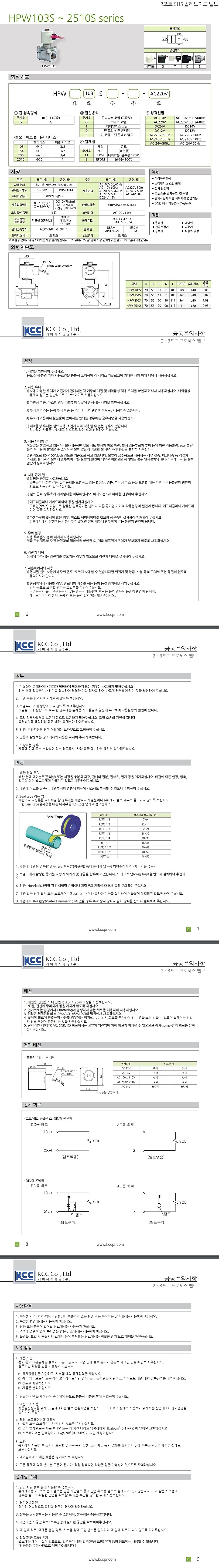 2포트 솔레노이드 밸브 - SUS316 몸체 (HPW 2510S)_상세페이지