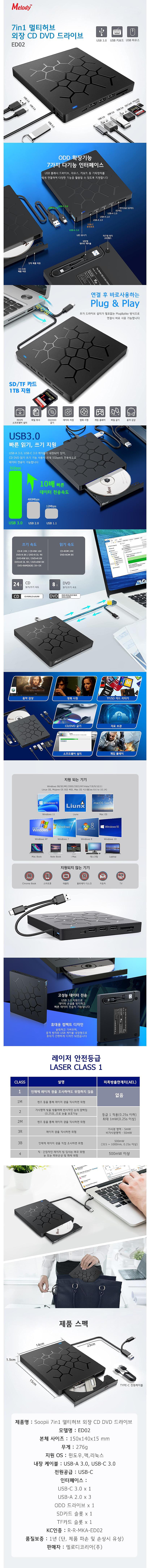 외장ODD, ED02 (DVD멀티레코더/7 in1 멀티허브) (USB 3.0)_상세페이지