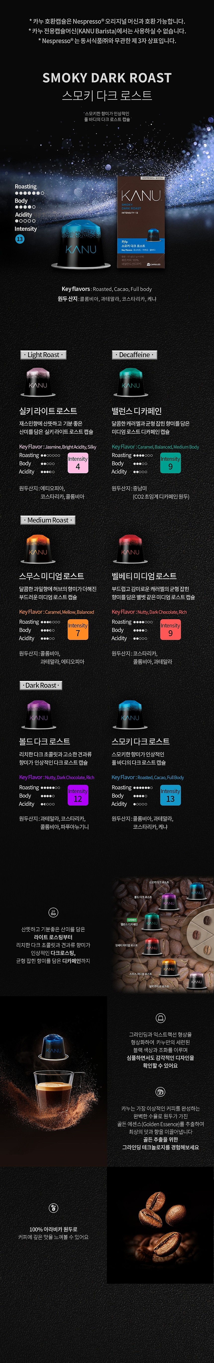 카누 스모키 다크로스트 네스프레소 호환캡슐_상세페이지