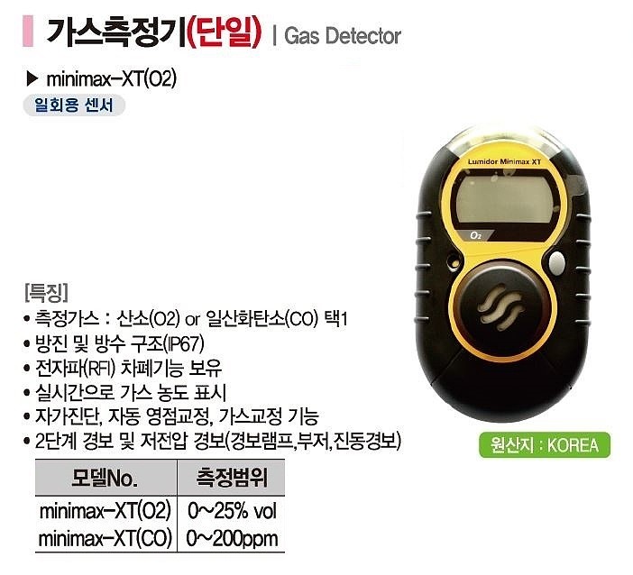가스 탐지기 (MINIMAX-XT CO)_상세페이지