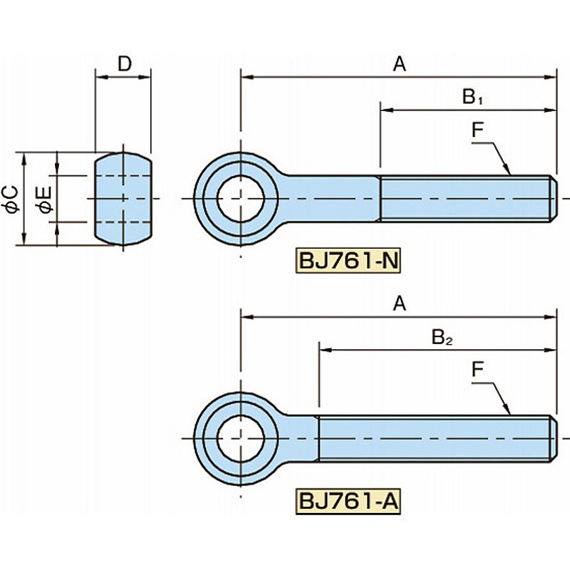 볼트 & 너트 힌지 볼트 BJ761-N・BJ761-A BJ761-16001N_상세페이지