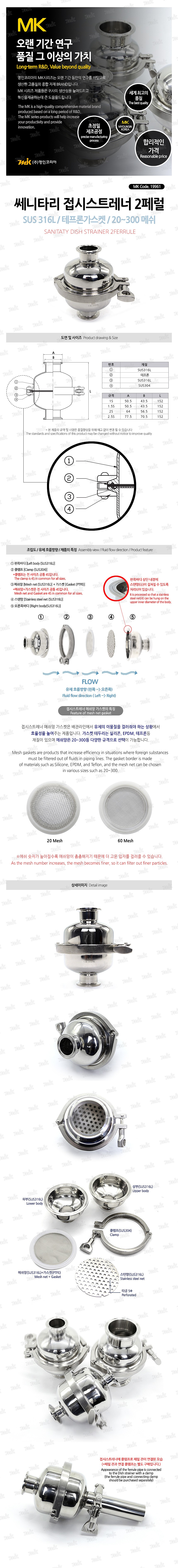 접시스트레너 (2페럴/SUS316L/테프론)_상세페이지