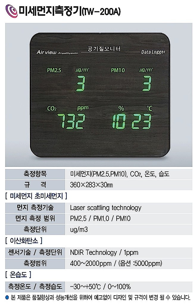 미세먼지 측정기 (TW-200A)_상세페이지
