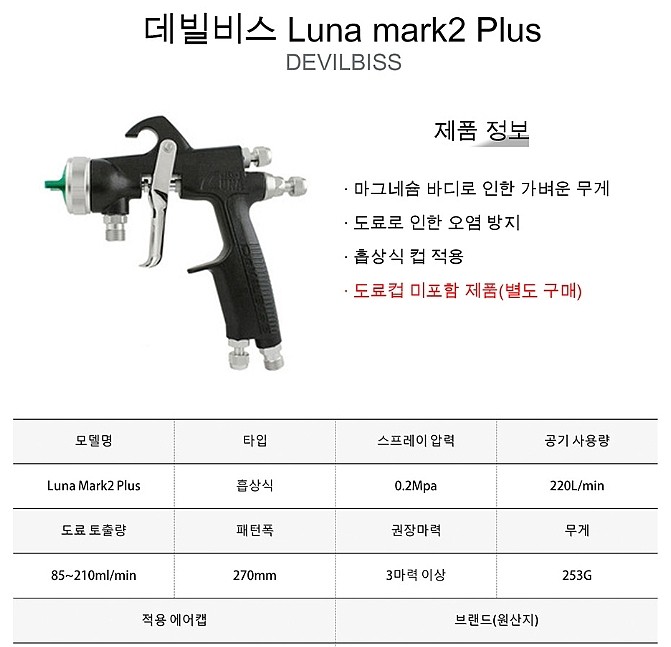 에어스프레이건(LUNA MARK 2 PLUS/흡상식)_상세페이지