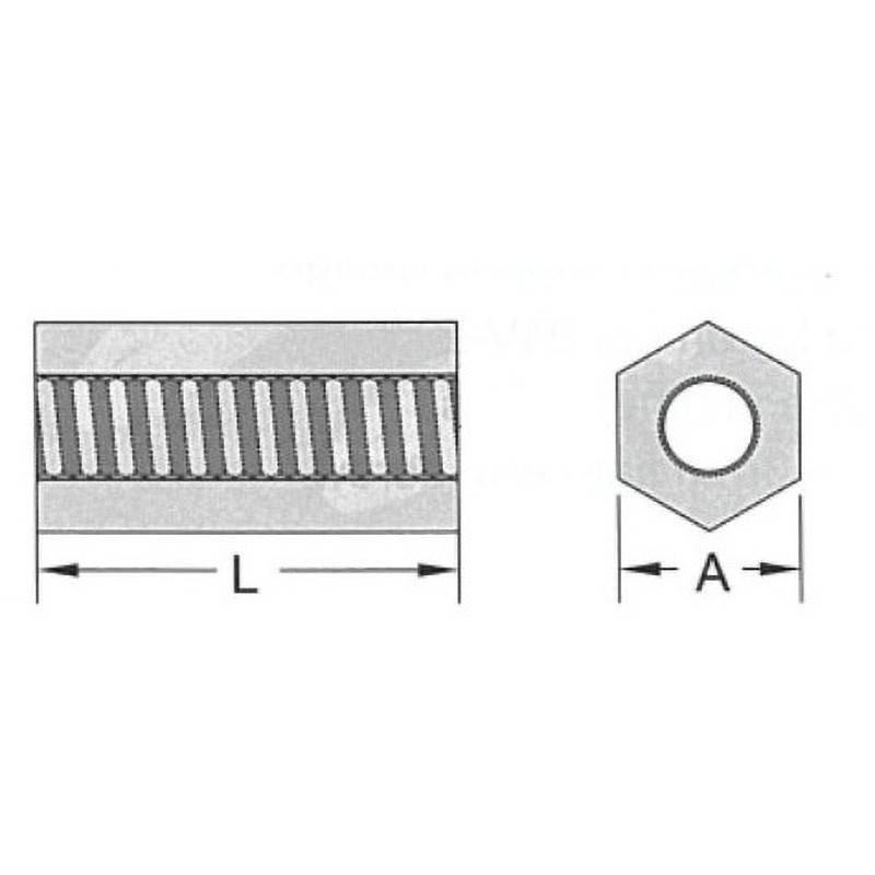 M3x20.0mm 육각 암나사 스페이서(나일론/100개)_상세페이지