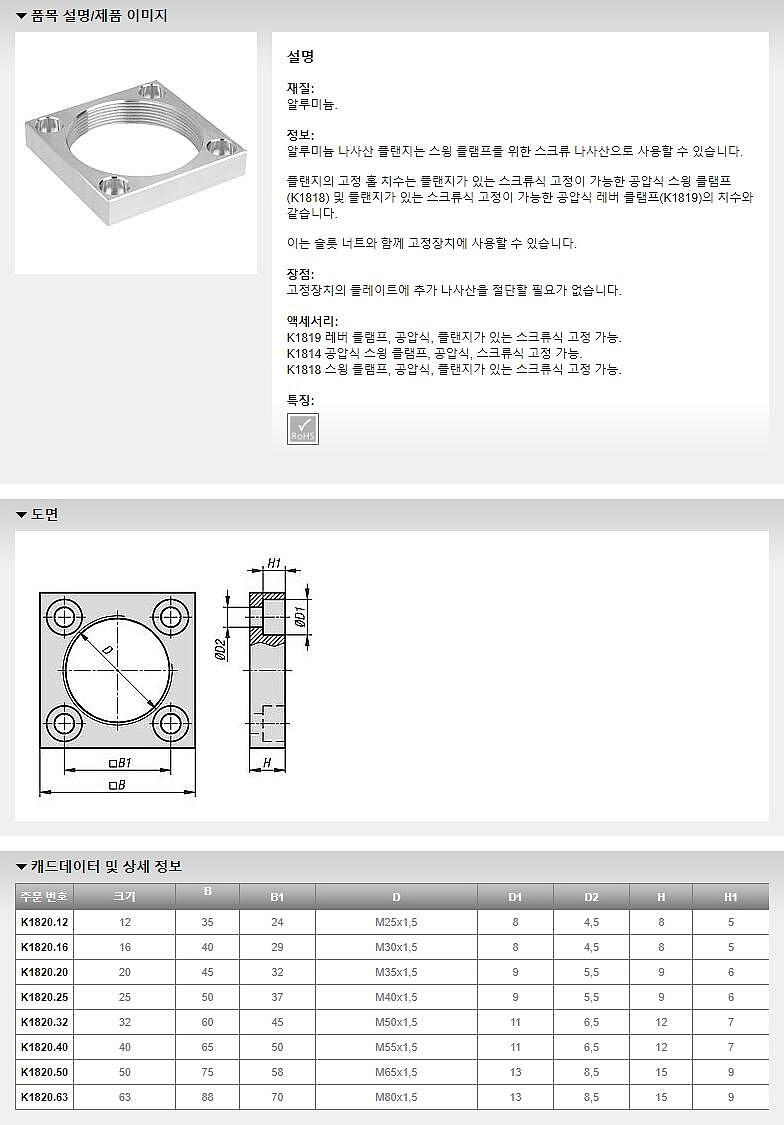 나사산 플랜지 (K1820 / 알루미늄)_상세페이지