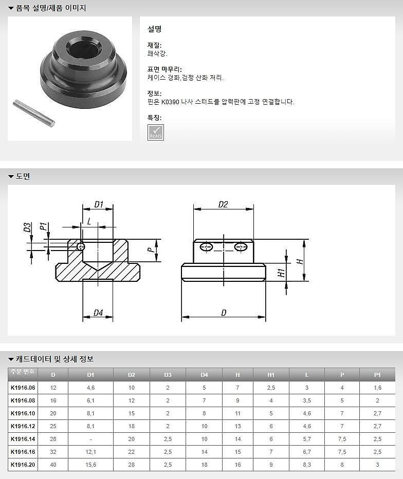 스러스트 패드 (K1916 / 고정핀 포함)_상세페이지