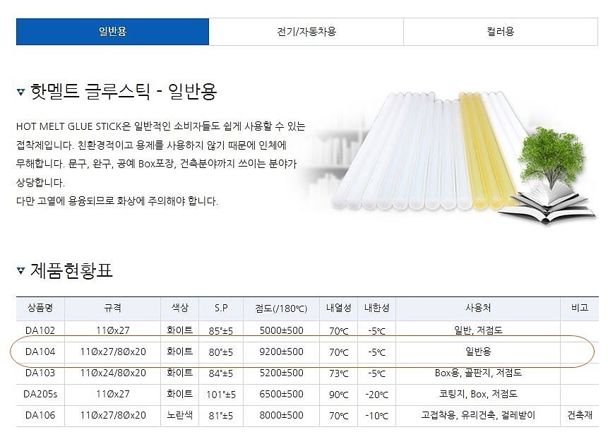 핫멜트 글루스틱 (DA104)_상세페이지