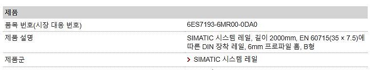 SIMATIC system rail, length 2000mm (6ES7193-6MR00-0DA0)_상세페이지