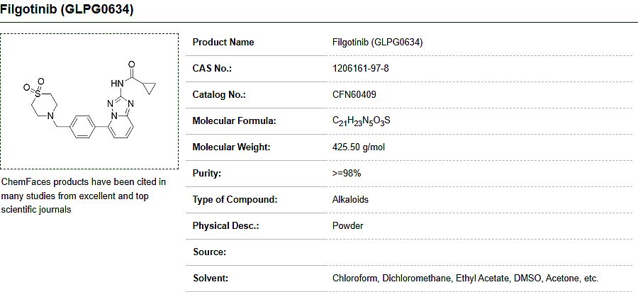 Filgotinib (GLPG0634)_상세페이지