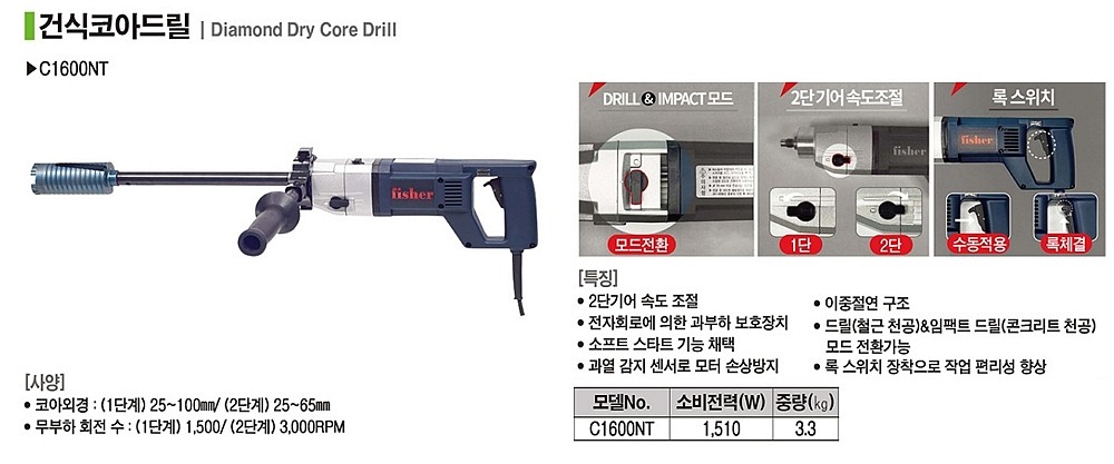 건식코어드릴 (C1600NT)_상세페이지