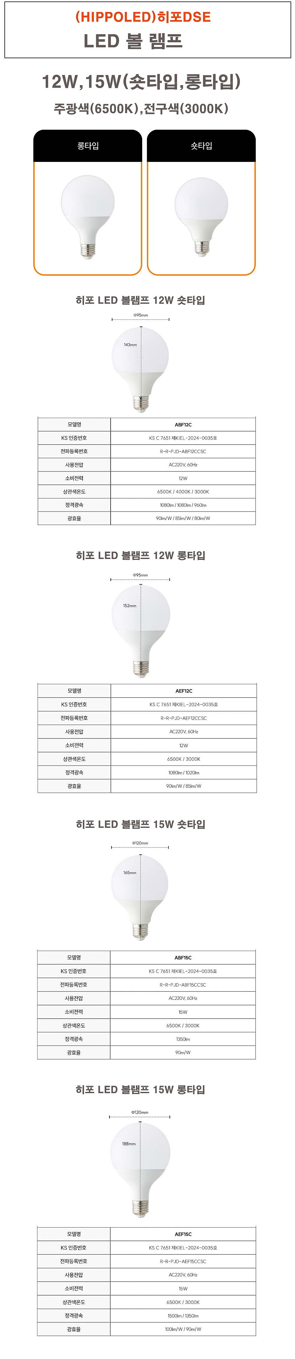 LED 볼 램프 (롱타입)_상세페이지