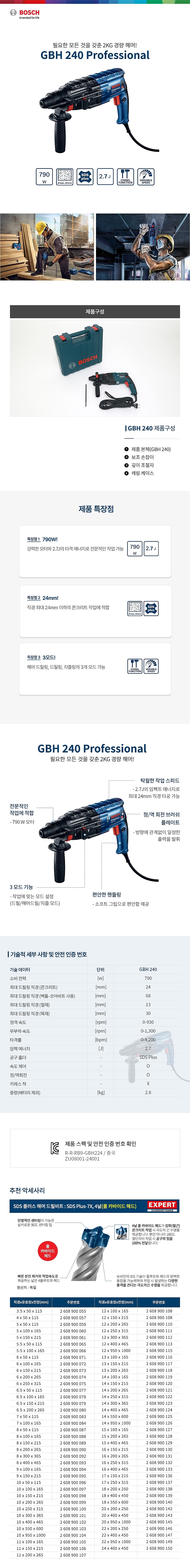 로터리 함마 드릴 (GBH240)_상세페이지