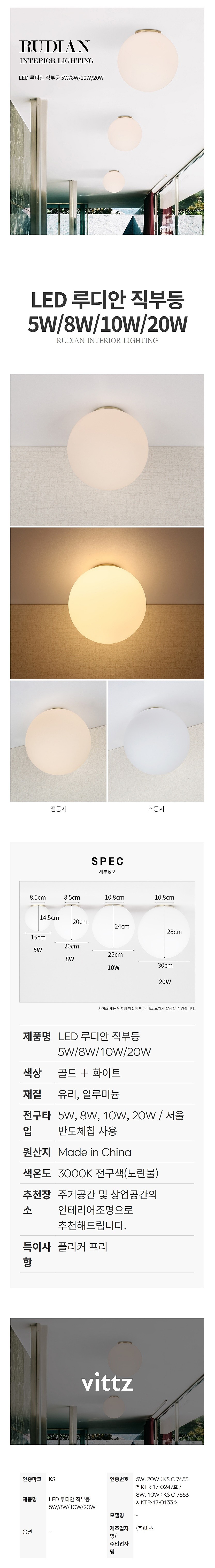 LED 루디안 직부등 5W/8W/10W/20W_상세페이지