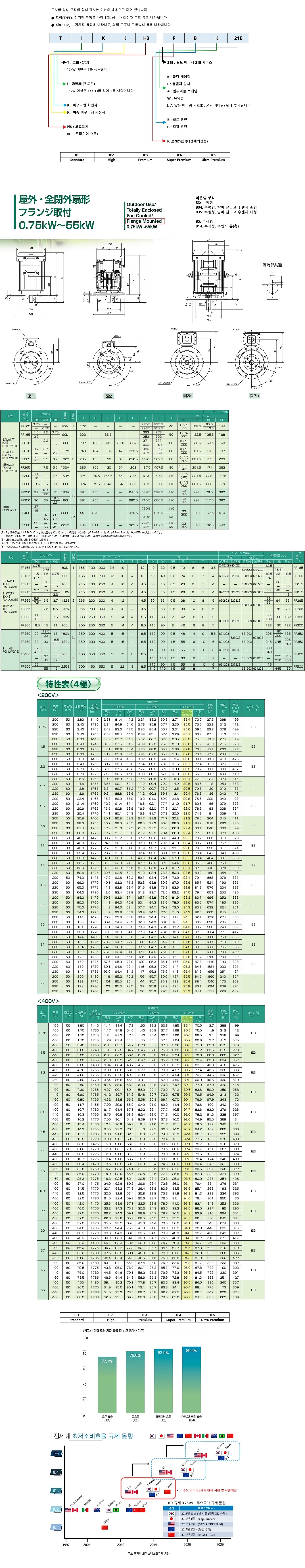 전폐형 4극 스탠다드 수직 모터 (IK-FCKLAW21 삼상)_상세페이지
