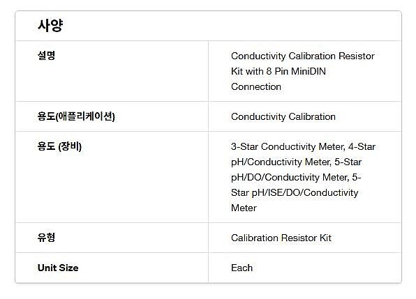 Resistor Kits and Flow Cell Conductivity Probe Accessories_상세페이지