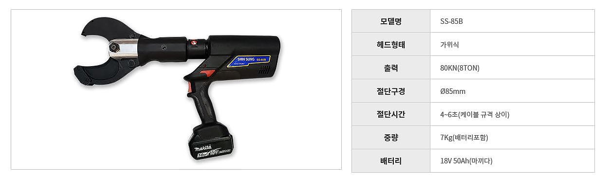 충전식 유압 절단기 (SS-85B)_상세페이지