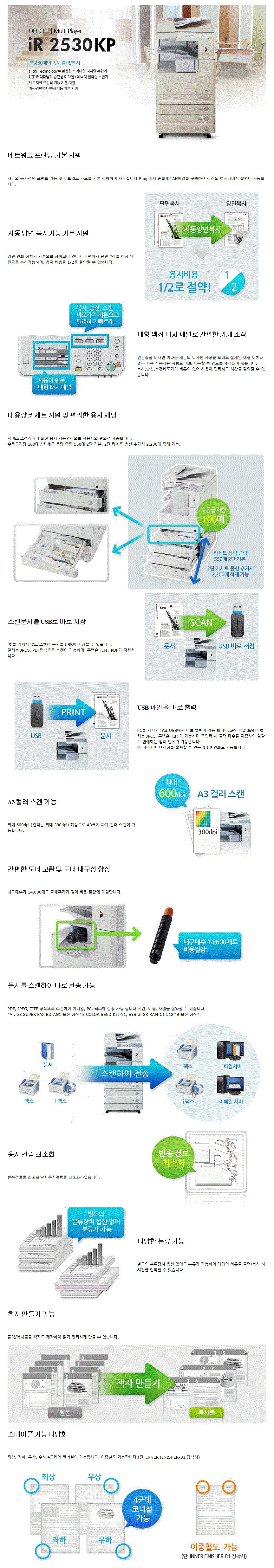 A3 흑백 디지털 대형 복합기 (iR2530KP)_상세페이지