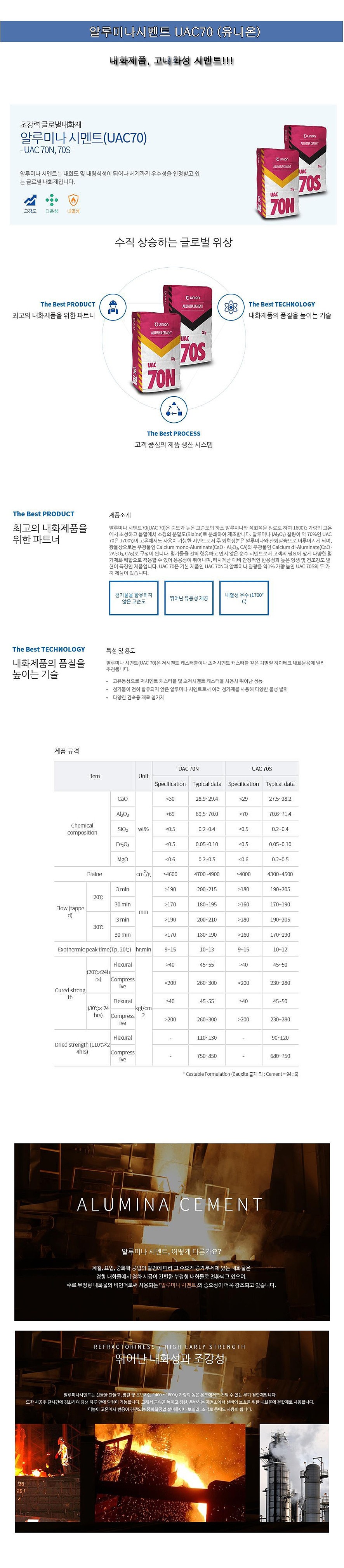 알루미나 시멘트 (UAC70, 내화시멘트, 25kg)-서울경기지역 배송가능, 차량배송만 가능_상세페이지